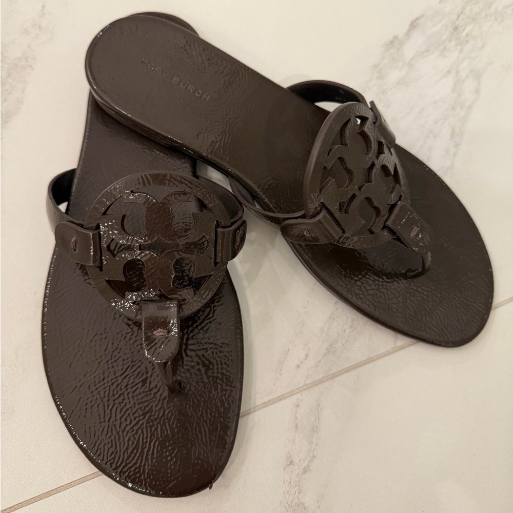 Tory Burch Miller Sandals, size 9 coconut / brown